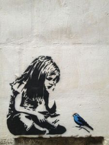 Blue Bird by the elusive Banksy