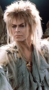 David Bowie as Jareth the Goblin King. If you want to see the spandex pants in all their glory, you'll have to look elsewhere.